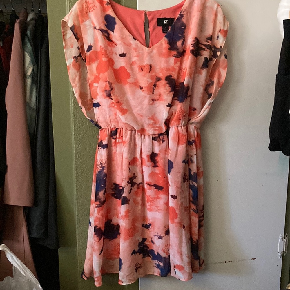Orange Floral Watercolor Dress